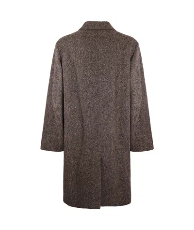 Dries Van Noten Structured Grey Coat With Classic Silhouette In Brown