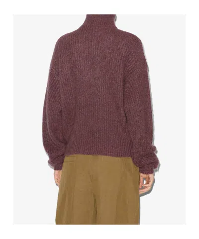 Isabel Marant Étoile Danita Zip-up Colar Sweater In Burgundy