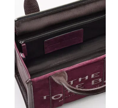 Marc Jacobs Dark Plum The Logo Small Tote In Burgundy