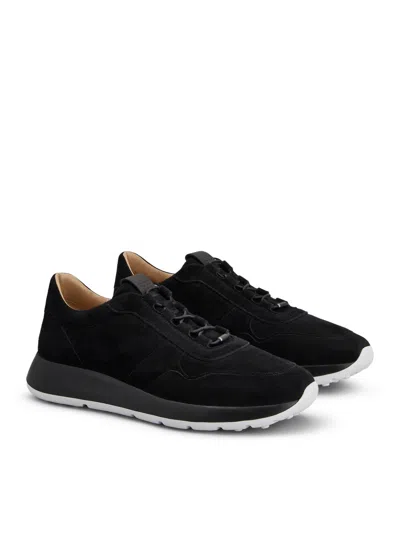 Tod's Suede Sneakers Low Profile Rubber Sole In Black