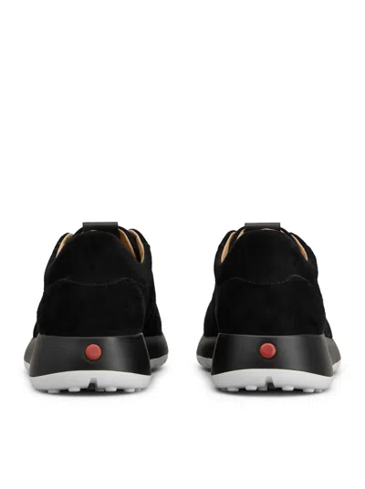 Tod's Suede Sneakers Low Profile Rubber Sole In Black