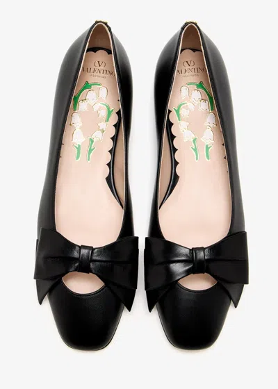 Valentino Bowow Ballerina Flats In Black