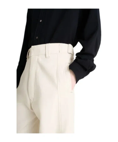 Lemaire Side-tab Welt-pocket Trousers In Neutral