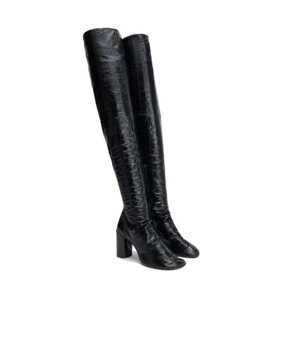Lemaire Black Glove 80 Tall Boots In Black