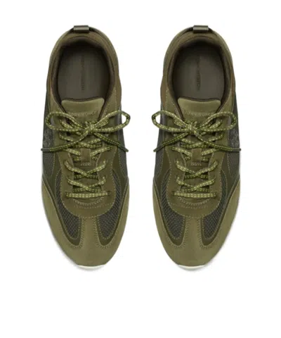 Tory Burch Field Leather And Suede Low-top Sneakers In Green