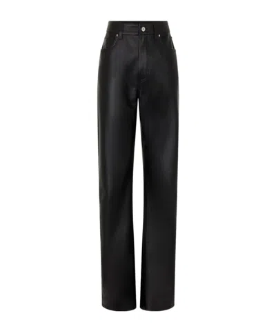 Rabanne Leather Straight-leg Pants In Black