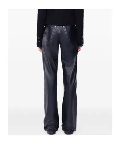 Rabanne Leather Straight-leg Pants In Black