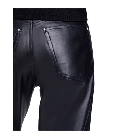 Rabanne Leather Straight-leg Pants In Black
