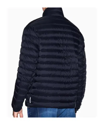 Armani Exchange Zipper Down Jacket In Blue