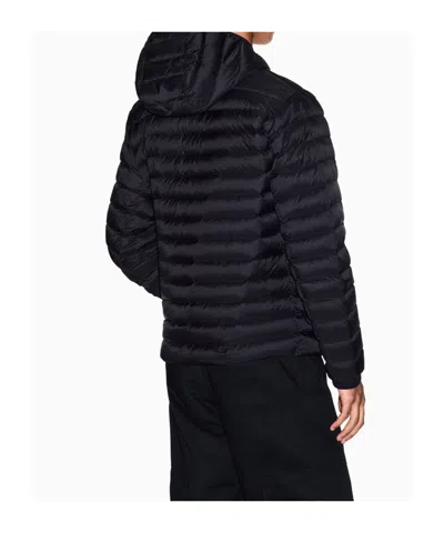 Armani Exchange Zipper Down Jacket In Blue