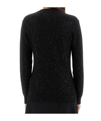 Fabiana Filippi V-neck Embellished Sweater In Black