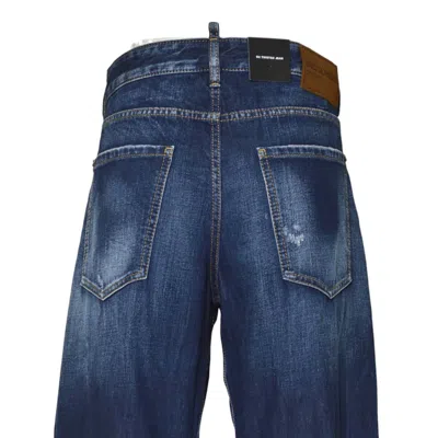 Dsquared2 High-waisted Relaxed Jean With Subtle Distressing In Blue