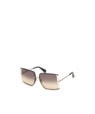 Max Mara 68mm Gradient Oversize Rectangular Sunglasses In Brown