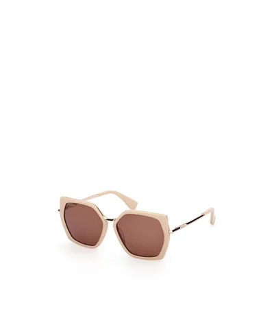 Max Mara Geometric-frame Sunglasses In Brown