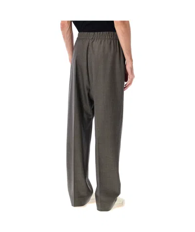 Fear Of God Heather Chevron Wool Drawstring Pants In Gray