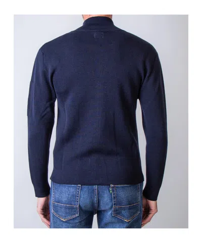 C.p. Company Navy Wool Blend Sweater In Blue