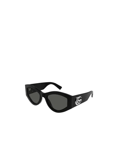 Gucci Gg Extruded 53mm Geometric Acetate Sunglasses In Black