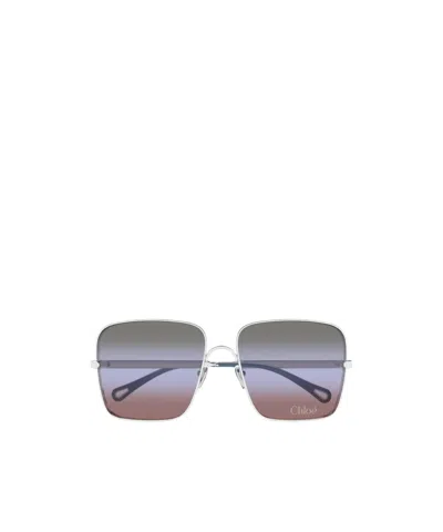 Chloé Rectangular Sunglasses In Gold