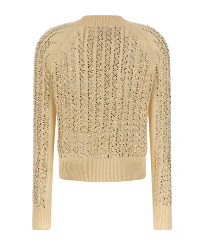 Ermanno Scervino Baguette Studded Sweater Sweaters And Cardigans Beige In Brown