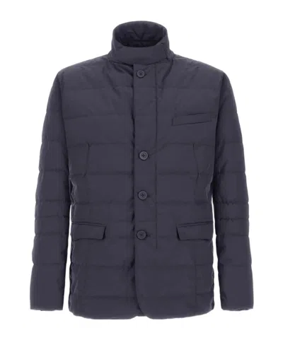 Herno Modern Blazer With High Collar And Pockets In Black