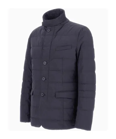 Herno Modern Blazer With High Collar And Pockets In Black