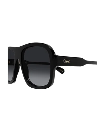 Chloé Eyewear Square Frame Sunglasses In Black