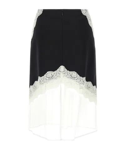 Jil Sander Lace And Organza Wool Skirt In Multi