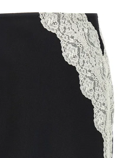 Jil Sander Lace And Organza Wool Skirt In Multi