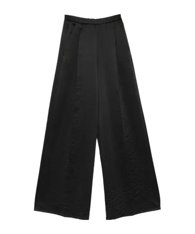 Forte Forte High Waist Wide Leg Trousers With Pockets In Black