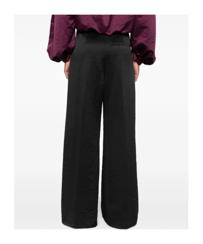 Forte Forte High Waist Wide Leg Trousers With Pockets In Black