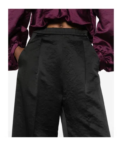 Forte Forte High Waist Wide Leg Trousers With Pockets In Black