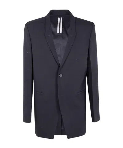 Rick Owens Single-breasted Jacket In Blue