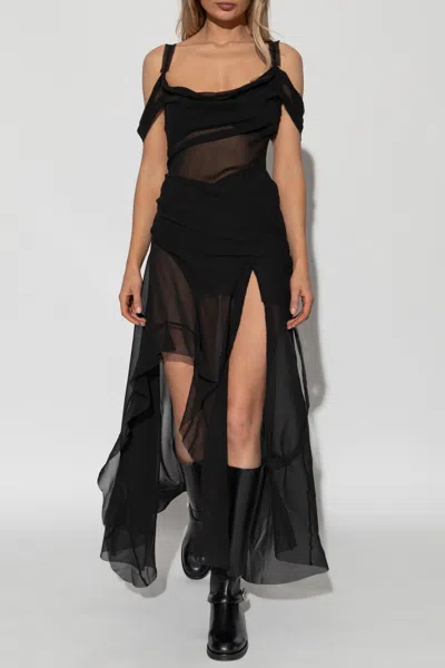 Misbhv Gabrielle Ruffled Maxi Dress In Black