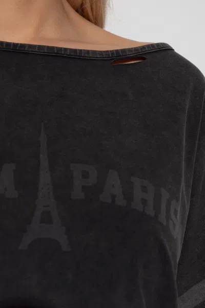 Misbhv Team Paris Long-sleeved Mini Dress In Black