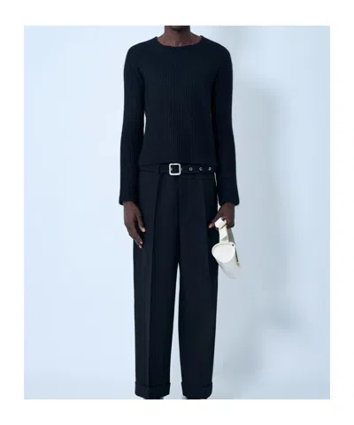 Jil Sander Long-sleeved Sweater In Blue