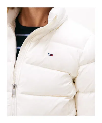 Tommy Hilfiger Shiny Water Repellent Down Puffer Jacket In White