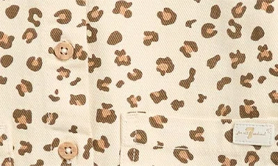 7 For All Mankind Kids' Leopard Button-up Shirt & Pants Set In Brown