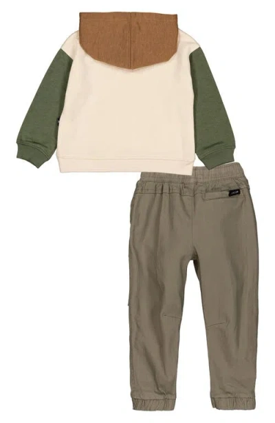 Joe's Jeans Colorblock Hoodie & Joggers Set In Green