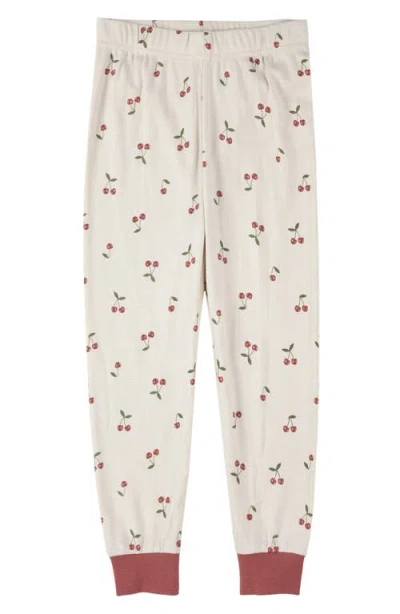 Petit Lem Kids' Fitted Two-piece Pajamas & Socks Set In White