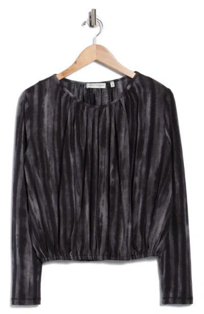 Patrizia Luca Print Ruched Top In Gray