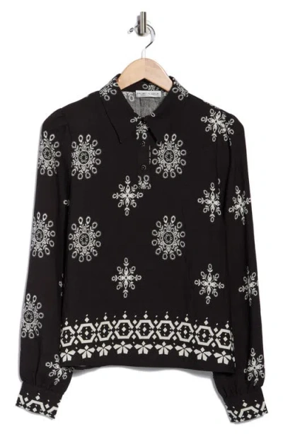 Patrizia Luca Snowflake Embroidered Top In Black