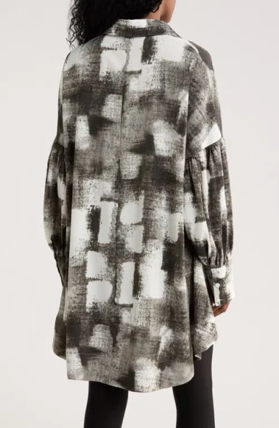 Patrizia Luca Oversize High-low Button-up Shirt In Gray