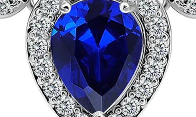 Christian Siriano Pear Cubic Zirconia Necklace & Stud Earrings Set In White