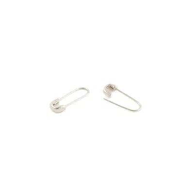 Kris Nations Women's Safety Pin Earrings Sterling Silver In Silver