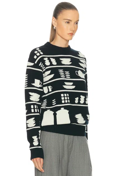 Jw Anderson J. W. Anderson Knit Sweater With Kitchenware Motifs In Black