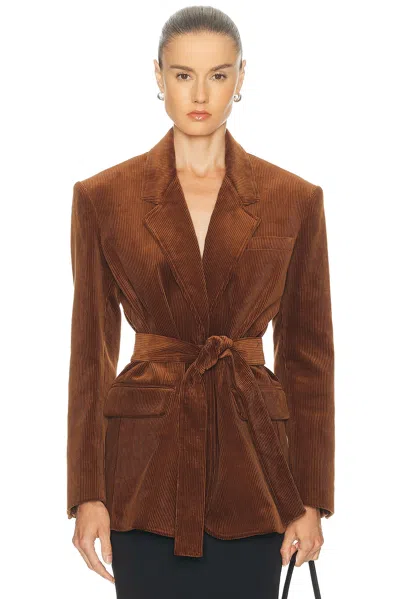 Monse Deconstructed Lapel Tailored Jacket In Brown