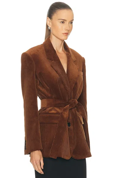 Monse Deconstructed Lapel Tailored Jacket In Brown