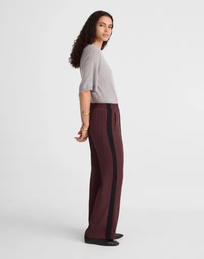 Madewell Pull-on Bootcut Track Pant In Burgundy