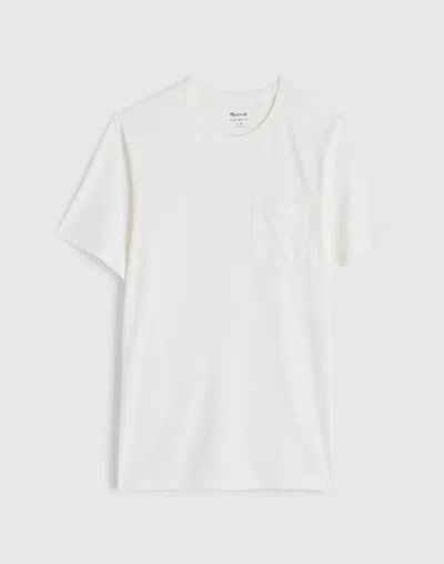 Madewell Garment-dyed Allday Crewneck Pocket Tee In White