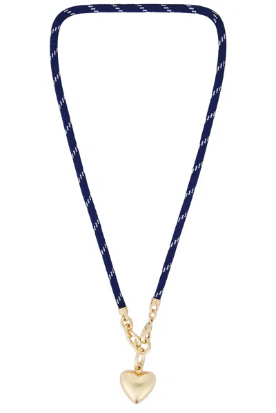 Roxanne Assoulin The Cord Heart Charm Necklace In Blue